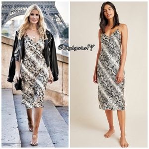 NWT, Anthropologie, Raven Snake-Printed Silk Dress